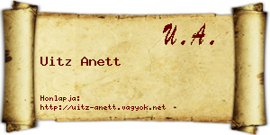 Uitz Anett névjegykártya